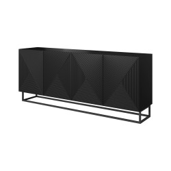 Komoda Asha 200 cm - czarny mat, nowoczesny design