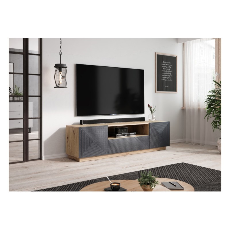 Szafka RTV z szufladą Asha 167 cm - artisan / rivier stone mat Szafka RTV z szufladą Asha 167 cm - artisan / rivier stone mat