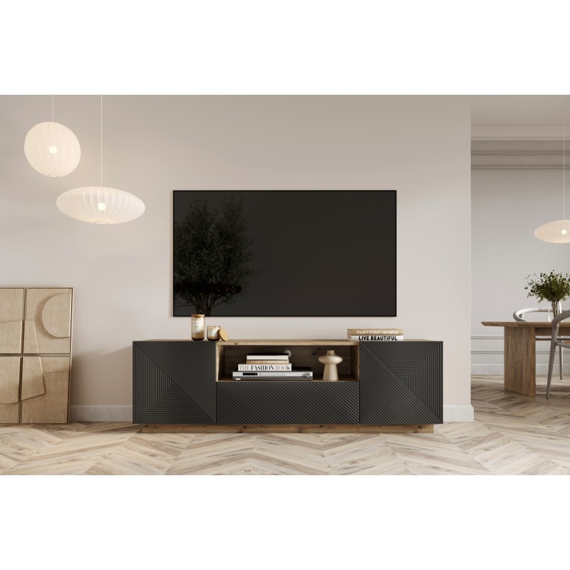 Szafka RTV z szufladą Asha 167 cm - artisan / rivier stone mat Szafka RTV z szufladą Asha 167 cm - artisan / rivier stone mat