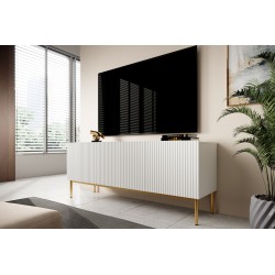 Komoda Nicole 200 cm na metalowych nogach - biały mat / złote nóżki Komoda Nicole 200 cm na metalowych nogach - biały mat / złote nóżki