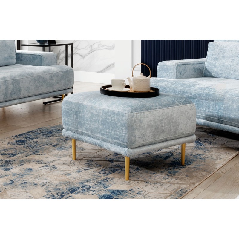 Tapicerowana pufa Nicole na metalowych nogach