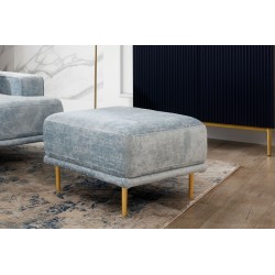 Tapicerowana pufa Nicole na metalowych nogach