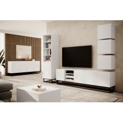 Komoda Asha 200 cm z metalowym stelażem - biały mat Komoda Asha 200 cm z metalowym stelażem - biały mat