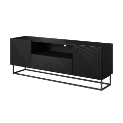 Szafka RTV Asha 167 cm - czarny mat, nowoczesny design