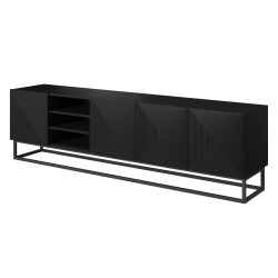 Szafka RTV Asha 200 cm - czarny mat, nowoczesny design
