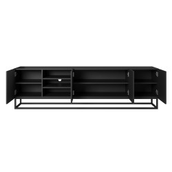 Szafka RTV Asha 200 cm - czarny mat, nowoczesny design Szafka RTV Asha 200 cm - czarny mat, nowoczesny design