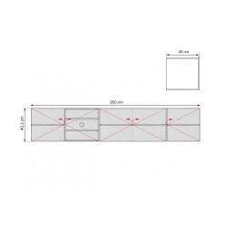 Szafka RTV Asha 200 cm - czarny mat, ryflowany front