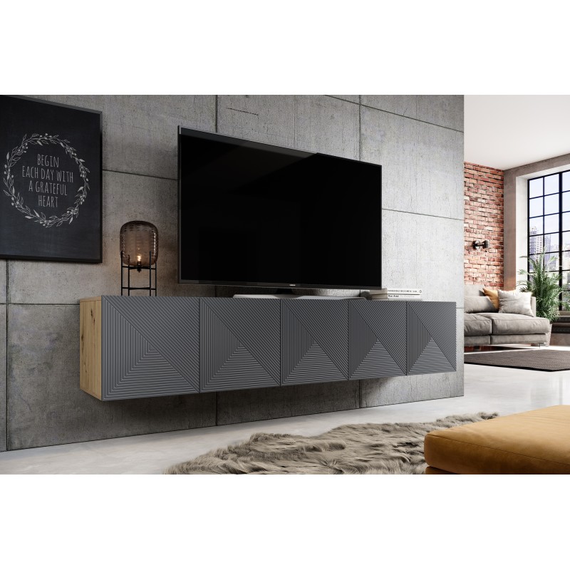 Szafka RTV Asha 200 cm - nowoczesny design i funkcjonalność Szafka RTV Asha 200 cm - nowoczesny design i funkcjonalność