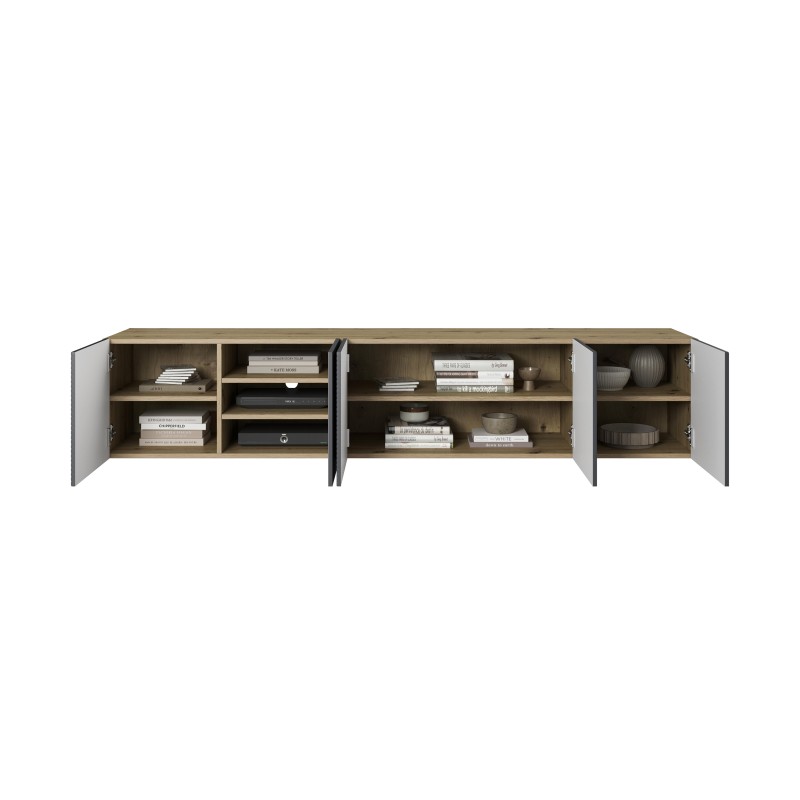 Szafka RTV Asha 200 cm - nowoczesny design i funkcjonalność Szafka RTV Asha 200 cm - nowoczesny design i funkcjonalność