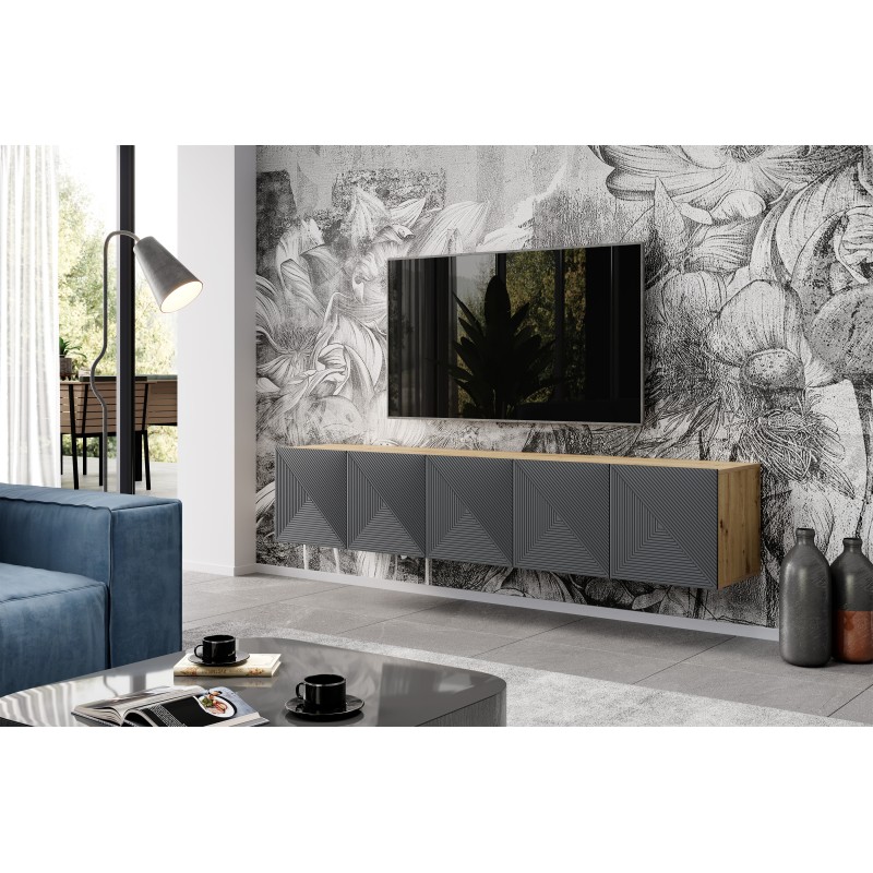 Szafka RTV Asha 200 cm - nowoczesny design i funkcjonalność Szafka RTV Asha 200 cm - nowoczesny design i funkcjonalność