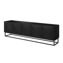 Szafka RTV Asha 200 cm - nowoczesny design w czarnym macie