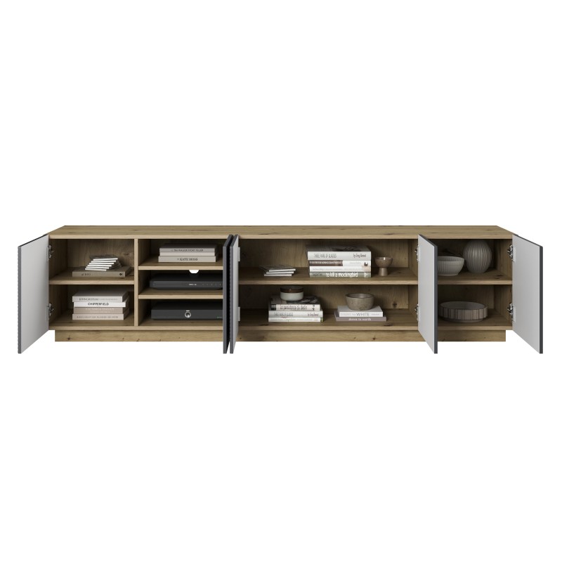 Szafka RTV Asha 200 cm - nowoczesny design i funkcjonalność