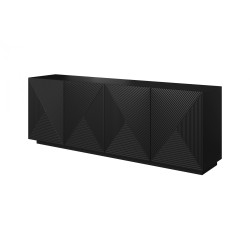 Komoda Asha 200 cm - nowoczesny design w czarnym macie