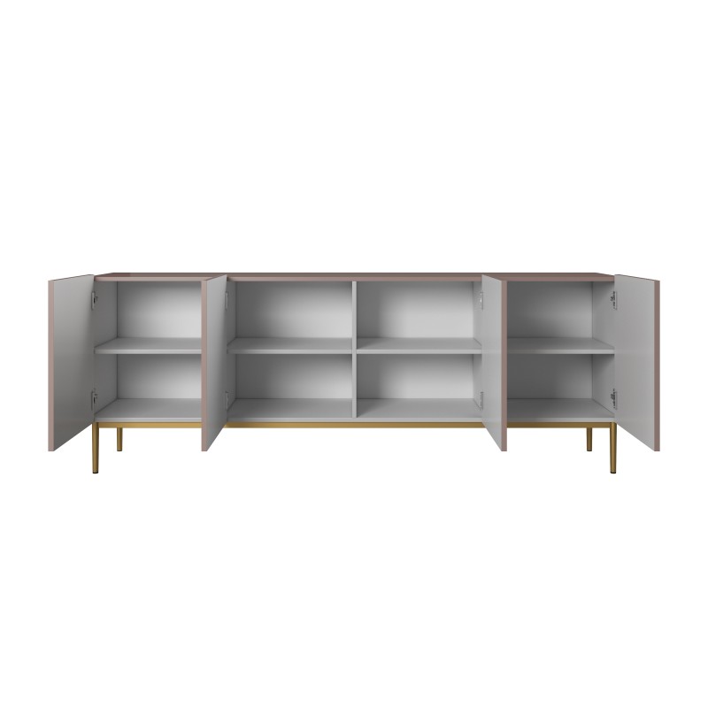 Komoda Nicole 200 cm na metalowych nogach - antyczny róż / złote nóżki - Limitowana oferta Komoda Nicole 200 cm na metalowych nogach - antyczny róż / złote nóżki - Limitowana oferta