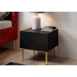 Zestaw szafek nocnych Nicole 46 cm - czarny / złote nóżki Zestaw szafek nocnych Nicole 46 cm - czarny / złote nóżki