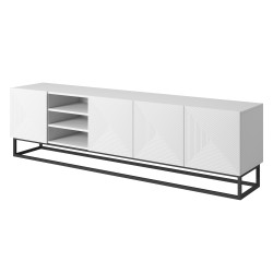 Szafka RTV Asha - ryflowana, metalowy stelaż, 200 cm