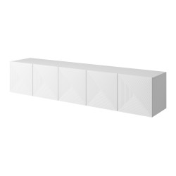 Szafka RTV Asha 200 cm - biały mat, ryflowany front