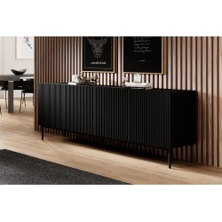 Komoda Nicole 200 cm z metalowymi nogami- czarny mat / czarne nóżki Komoda Nicole 200 cm z metalowymi nogami- czarny mat / czarne nóżki