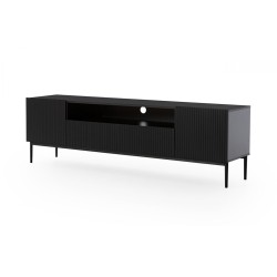 Szafka RTV Nicole 200 cm - czarny mat, elegancki design