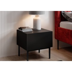 Zestaw szafek nocnych Nicole 46 cm - czarny / czarne nóżki Zestaw szafek nocnych Nicole 46 cm - czarny / czarne nóżki