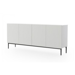 Komoda Nicole 200 cm - biały mat, czarne nóżki