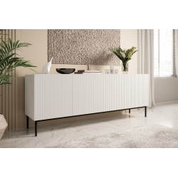 Komoda Nicole 200 cm na metalowych nogach - biały mat / czarne nóżki Komoda Nicole 200 cm na metalowych nogach - biały mat / czarne nóżki