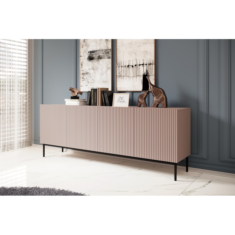 Komoda Nicole 200 cm z metalowymi nogami - antyczny róż / czarne nóżki - Limitowana oferta Komoda Nicole 200 cm z metalowymi nogami - antyczny róż / czarne nóżki - Limitowana oferta