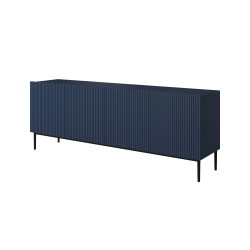 Komoda Nicole 200 cm - Granatowy Glamour z Metalowymi