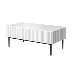 Stolik kawowy Nicole 120 cm - biały mat, czarne nóżki