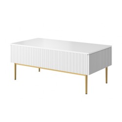 Stolik kawowy Nicole 120 cm - biały mat / złote nogi
