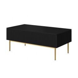 Stolik kawowy Nicole 120 cm - czarny mat / złote nóżki