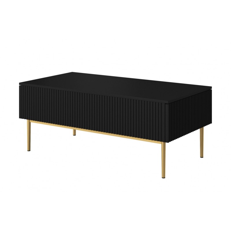 Stolik kawowy Nicole 120 cm - czarny mat / złote nóżki