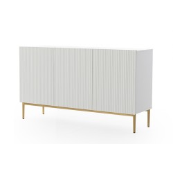 Komoda Nicole 150 cm - biały mat, złote nóżki