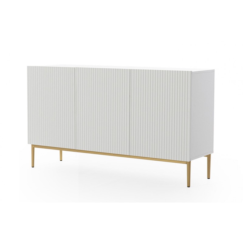 Komoda Nicole 150 cm - biały mat, złote nóżki