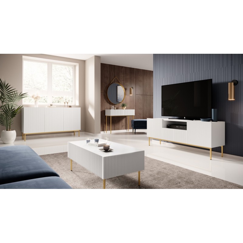 Komoda Nicole 150 cm - biały mat / złote nóżki Komoda Nicole 150 cm - biały mat / złote nóżki