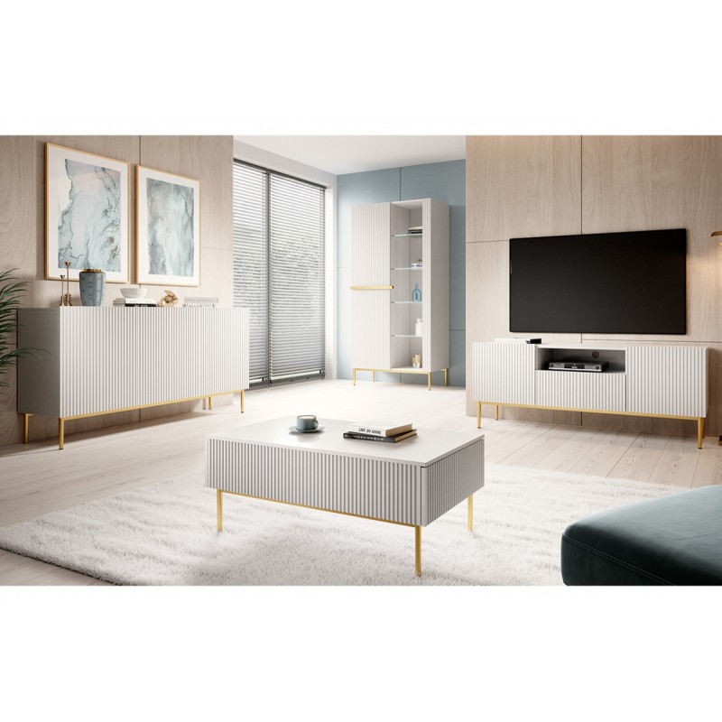 Komoda Nicole 150 cm - biały mat / złote nóżki Komoda Nicole 150 cm - biały mat / złote nóżki