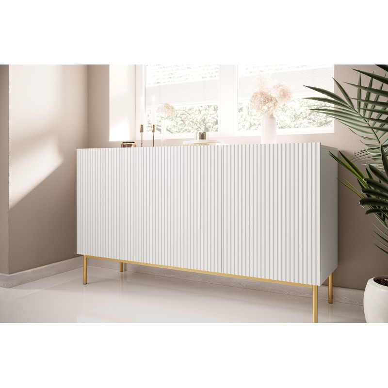 Komoda Nicole 150 cm - biały mat / złote nóżki Komoda Nicole 150 cm - biały mat / złote nóżki