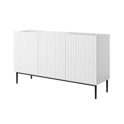 Komoda Nicole 150 cm z ryflowanym frontem - biały mat