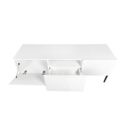 Szafka RTV Nicole 150 cm - biały mat / czarne nóżki Szafka RTV Nicole 150 cm - biały mat / czarne nóżki