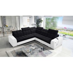 Prisma III corner sofa with sleeping function and USB port – comfort and style in one piece of furniture Prisma III corner sofa with sleeping function and USB port – comfort and style in one piece of furniture