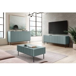 Szafka RTV Nicole 150 cm - szałwia, czarne nogi