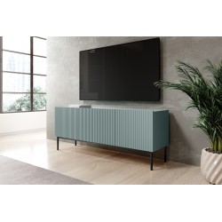 Szafka RTV Nicole 150 cm - szałwia, czarne nogi