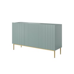 Komoda Nicole 150 cm - szałwia, złote nóżki
