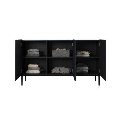 Komoda Nicole 150 cm - granatowa, trzydrzwiowa