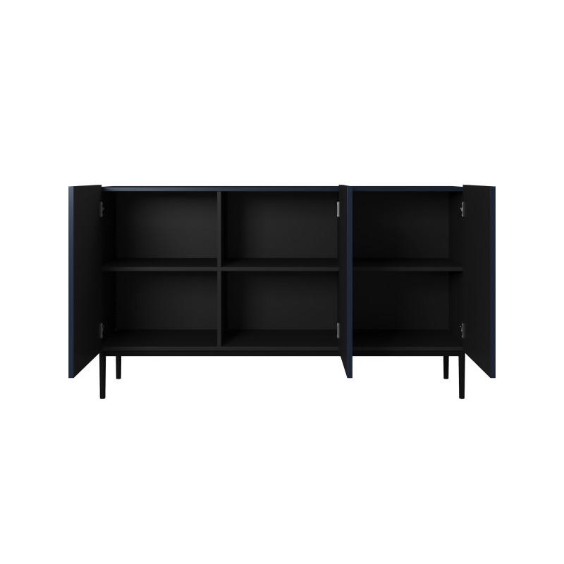 Komoda Nicole 150 cm - granatowa, trzydrzwiowa