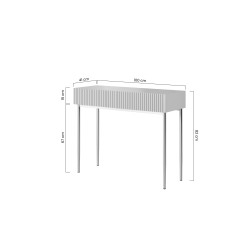 Konsola / toaletka Nicole 100 cm z szufladami - czarny mat / czarne nóżki Konsola / toaletka Nicole 100 cm z szufladami - czarny mat / czarne nóżki