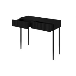 Konsola / toaletka Nicole 100 cm z szufladami - czarny mat / czarne nóżki Konsola / toaletka Nicole 100 cm z szufladami - czarny mat / czarne nóżki