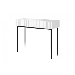 Konsola/toaletka Nicole 100 cm - biały mat, czarne nóżki