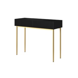 Biurko Nicole 100 cm - czarny mat, złote nóżki