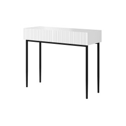 Biurko Nicole 100 cm - biały mat, czarne nóżki